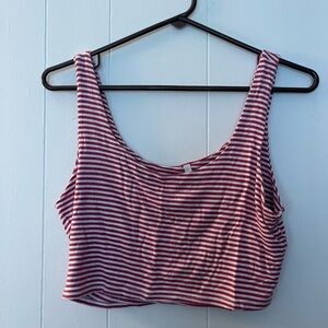 Red & White crop top